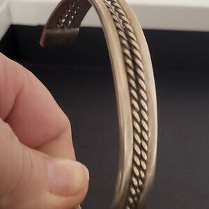 Mexican .925 Silver Bracelet Cuff Style with Weave